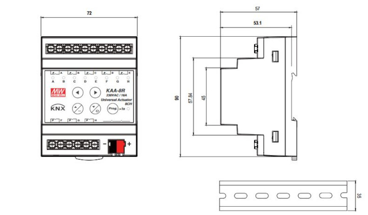 Mean Well KNX Dimm Aktor 8fach KAA-8R-10