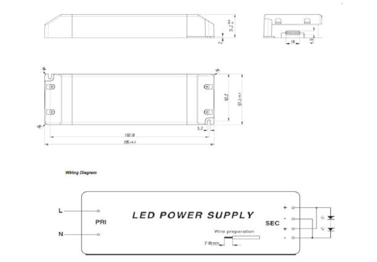 Snappy LED-Treiber SNP250-12VL