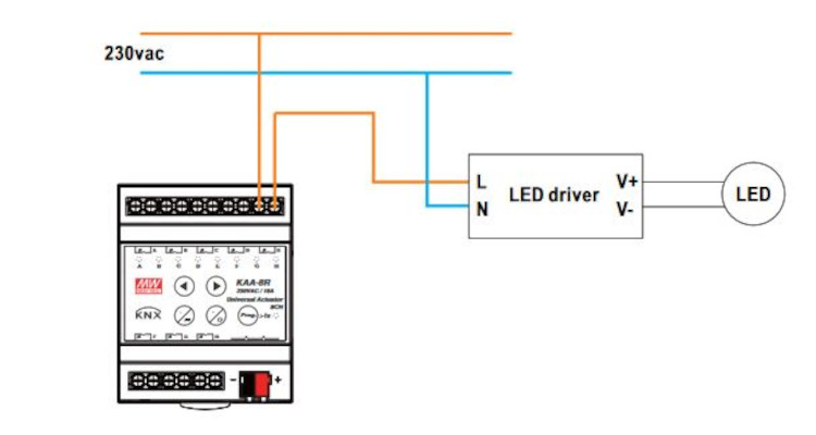 Mean Well KNX Dimm Aktor 8fach KAA-8R-10