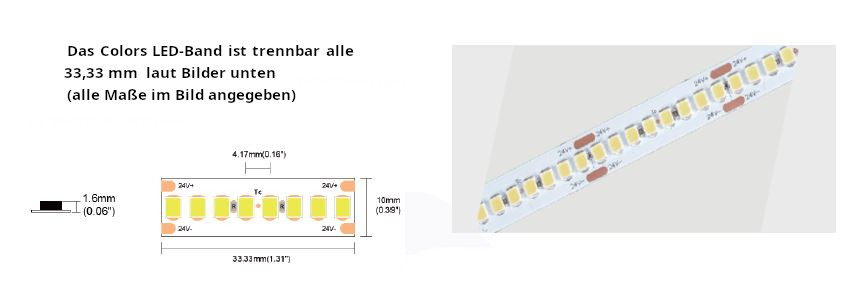 COLORS LED-Band 24 VDC, 20 W/m, 6000K, IP20, 240 SMD/m, 2050 lm/m, CRI>90