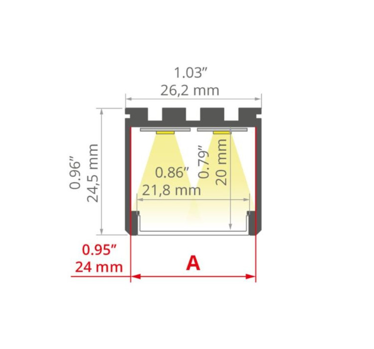 Eule Licht LIPOD Aufbauprofil schwarz 2,05 m