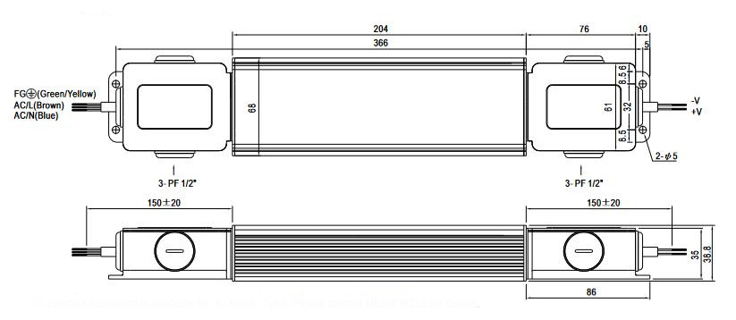 Mean Well LED-Treiber HLG-185H-54B