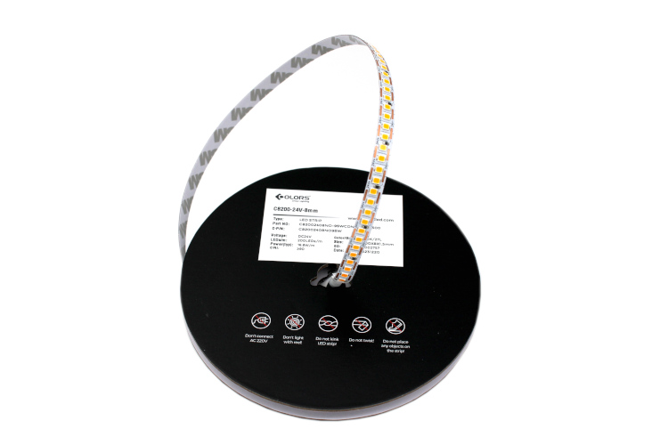 Colors LED-Band 24 VDC, 16,8 W/m, 2700 K, 1900 lm,  IP20, CRI>90, 200SMD/m