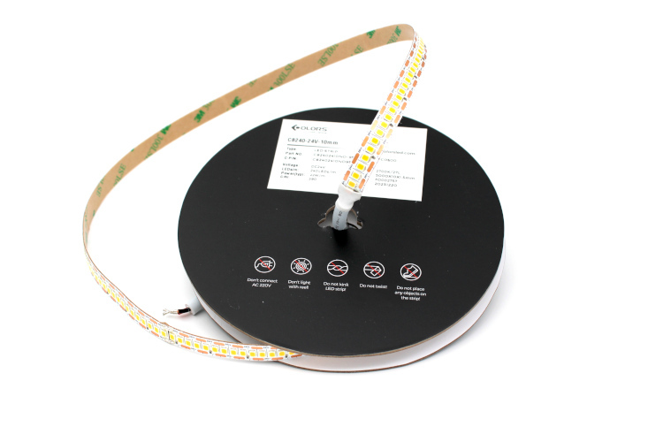 COLORS LED-Band 24 VDC, 22 W/m, 2700K, 2490lm, CRI>90, 10mm pcb, IP20, 240 SMD/m, 5 mt Rolle