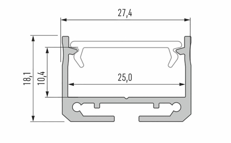 LED Profil LPSil weiß lackiert 2,02m