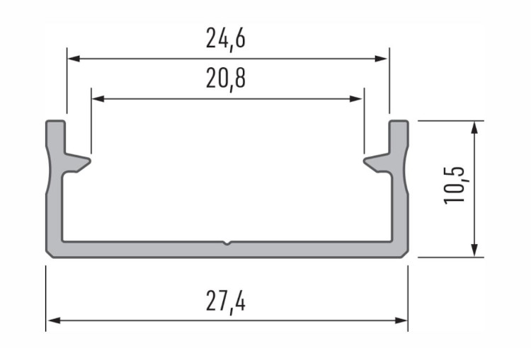 LED-Profil LPDUAL schwarz eloxiert 2,02m