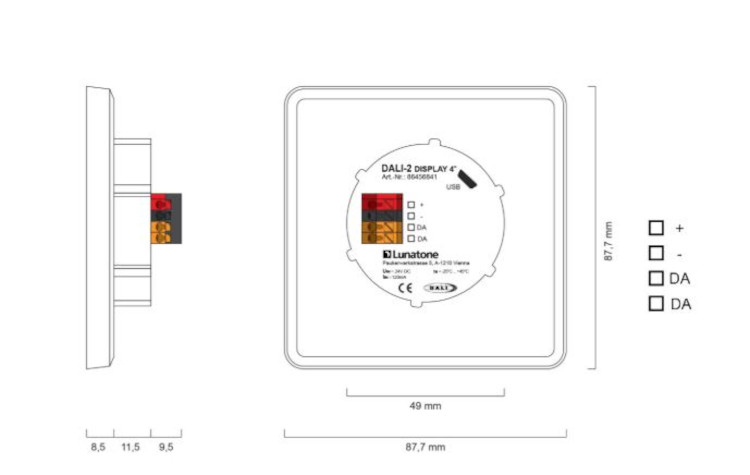 DALCNET Bediengerät Touchpanel 4" DALI Plus - 86456841-W