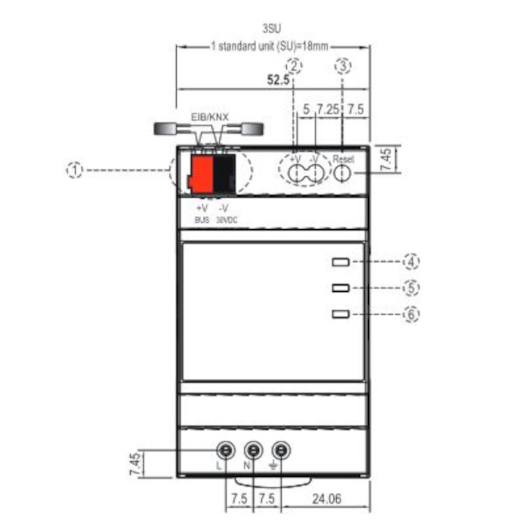 Mean Well Hutschienennetzteil KNX-20E-640