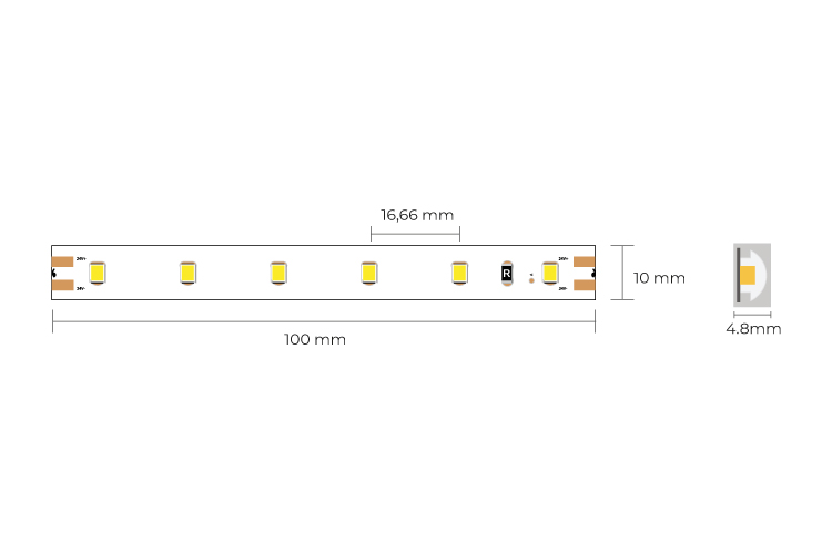 COLORS LED-Band 24 VDC, 4,8 W/m, 4000 K, IP67, Cri > 90, 416 lm/m, 60 SMD/m